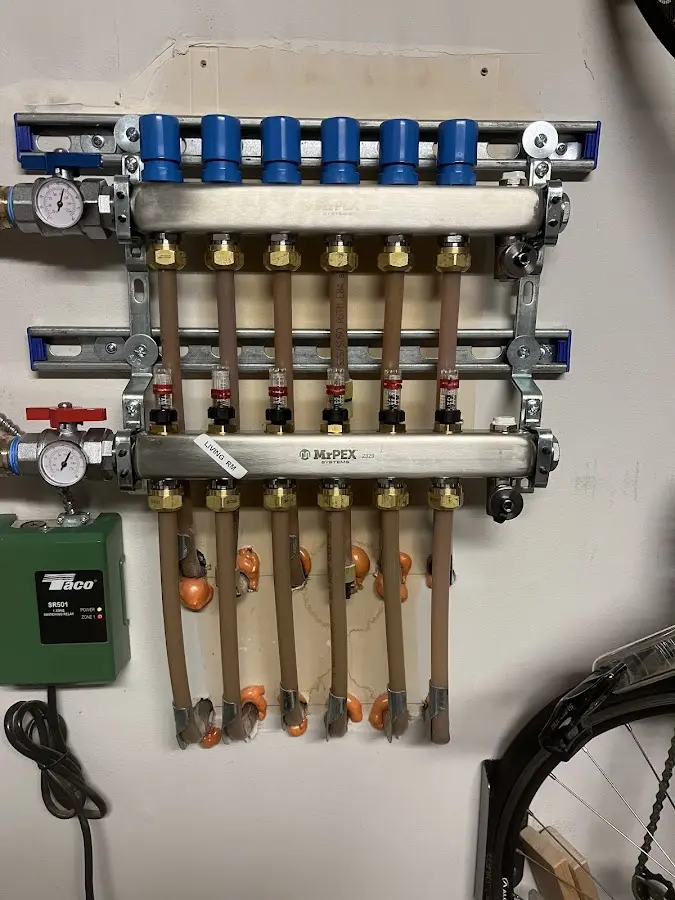 Plumber performing Gas Leak Detection at a residential property in Floyds Knobs